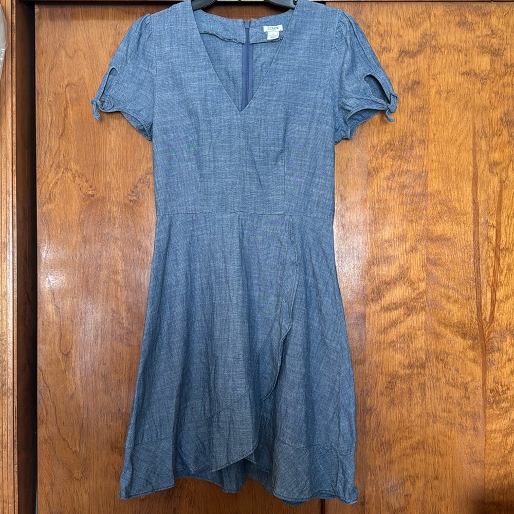 J.Crew Chambray Faux-Wrap Dress